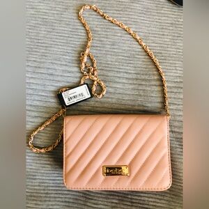 Bebe quilted crossbody purse in blush